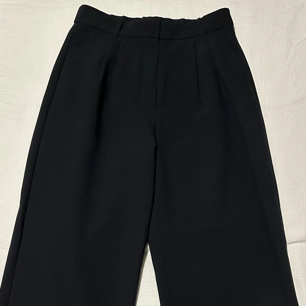 Abercrombie & Fitch Black Wide-Leg Trousers